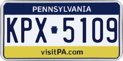 PA license plate KPX5109