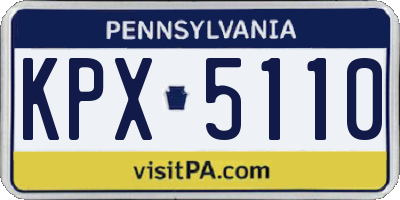 PA license plate KPX5110