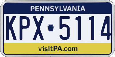 PA license plate KPX5114