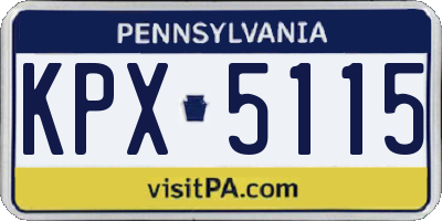 PA license plate KPX5115
