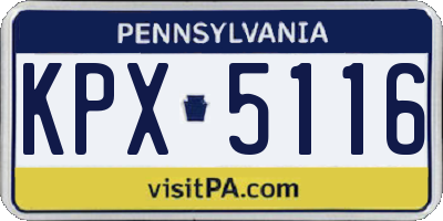 PA license plate KPX5116