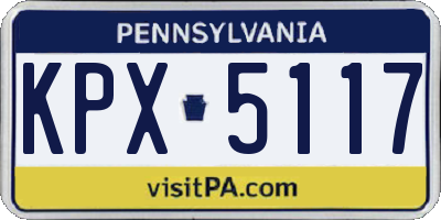 PA license plate KPX5117