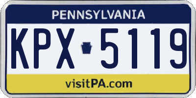 PA license plate KPX5119