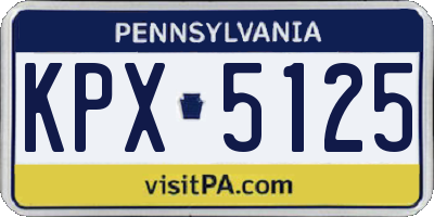 PA license plate KPX5125