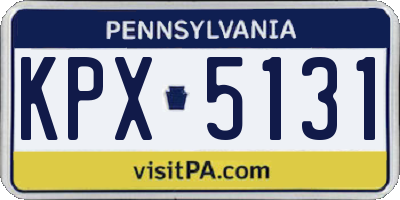 PA license plate KPX5131