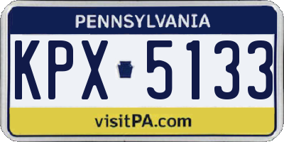 PA license plate KPX5133