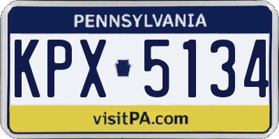 PA license plate KPX5134