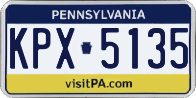 PA license plate KPX5135