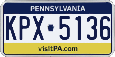 PA license plate KPX5136