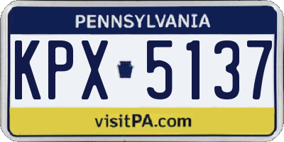 PA license plate KPX5137