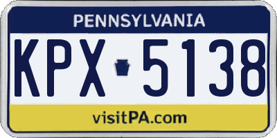 PA license plate KPX5138
