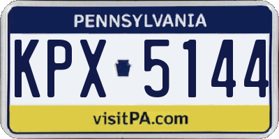 PA license plate KPX5144