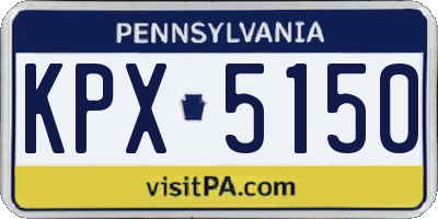 PA license plate KPX5150