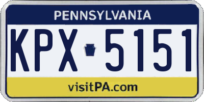 PA license plate KPX5151