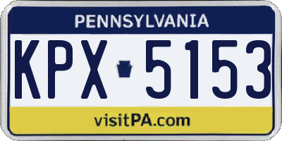 PA license plate KPX5153