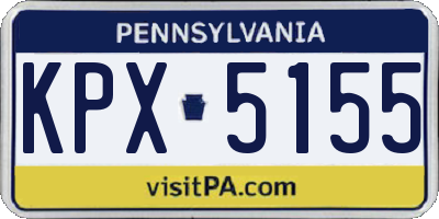 PA license plate KPX5155