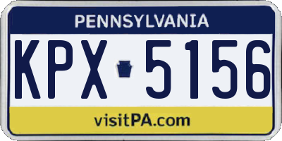 PA license plate KPX5156