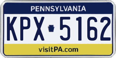 PA license plate KPX5162