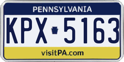PA license plate KPX5163