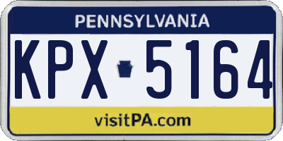 PA license plate KPX5164