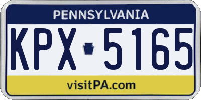 PA license plate KPX5165