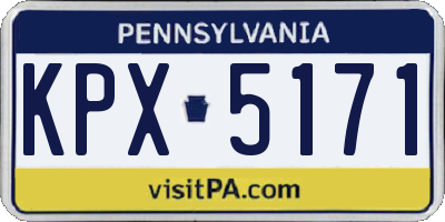 PA license plate KPX5171