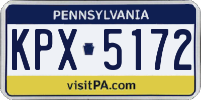 PA license plate KPX5172
