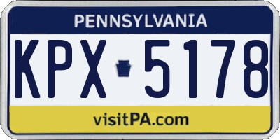 PA license plate KPX5178