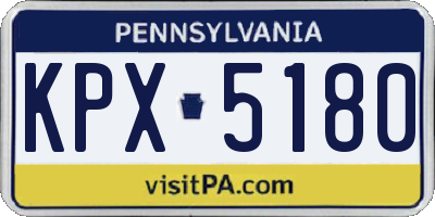PA license plate KPX5180