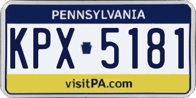 PA license plate KPX5181
