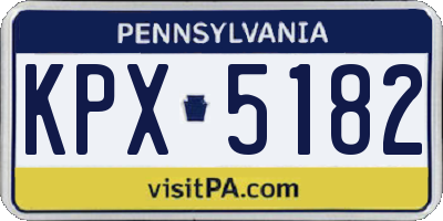 PA license plate KPX5182