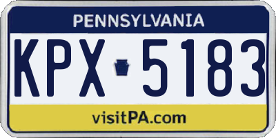 PA license plate KPX5183