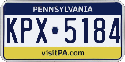 PA license plate KPX5184