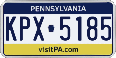 PA license plate KPX5185
