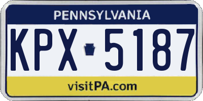 PA license plate KPX5187