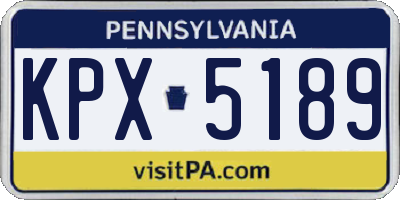 PA license plate KPX5189