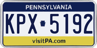 PA license plate KPX5192