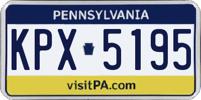 PA license plate KPX5195