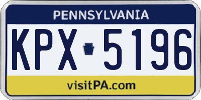 PA license plate KPX5196