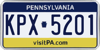 PA license plate KPX5201