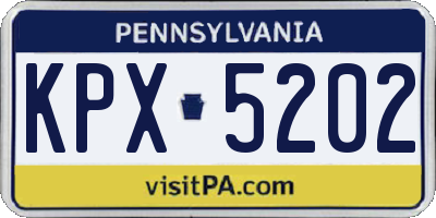 PA license plate KPX5202