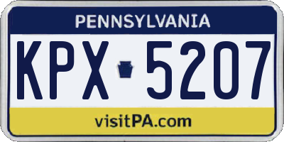PA license plate KPX5207