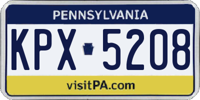 PA license plate KPX5208