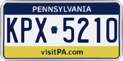 PA license plate KPX5210