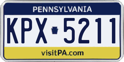 PA license plate KPX5211