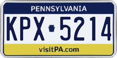 PA license plate KPX5214