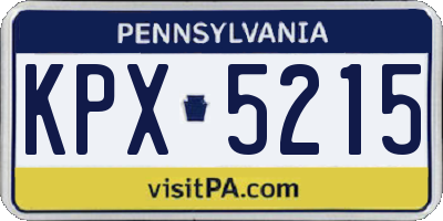 PA license plate KPX5215