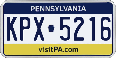 PA license plate KPX5216