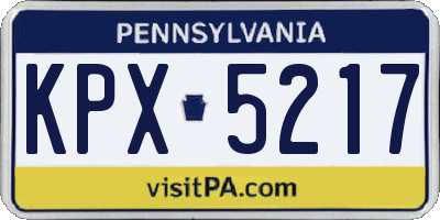 PA license plate KPX5217