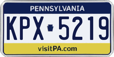 PA license plate KPX5219